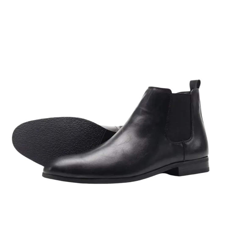 Men’s steampunk ankle boots — zipped PU