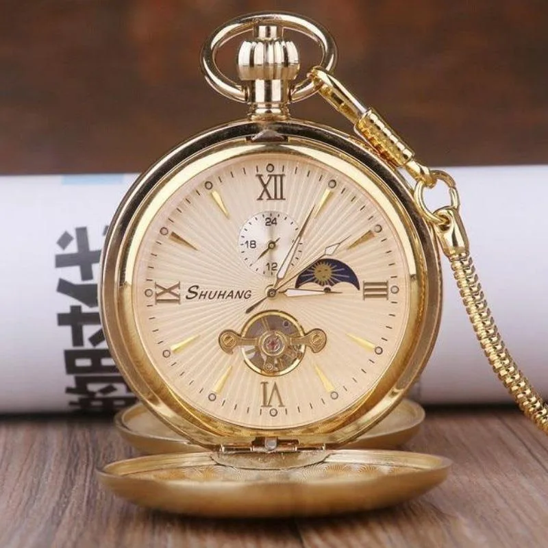 Steampunk pocket watch — double lid