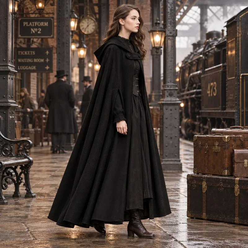 View 4 — Vintage-style steampunk coat — Cape