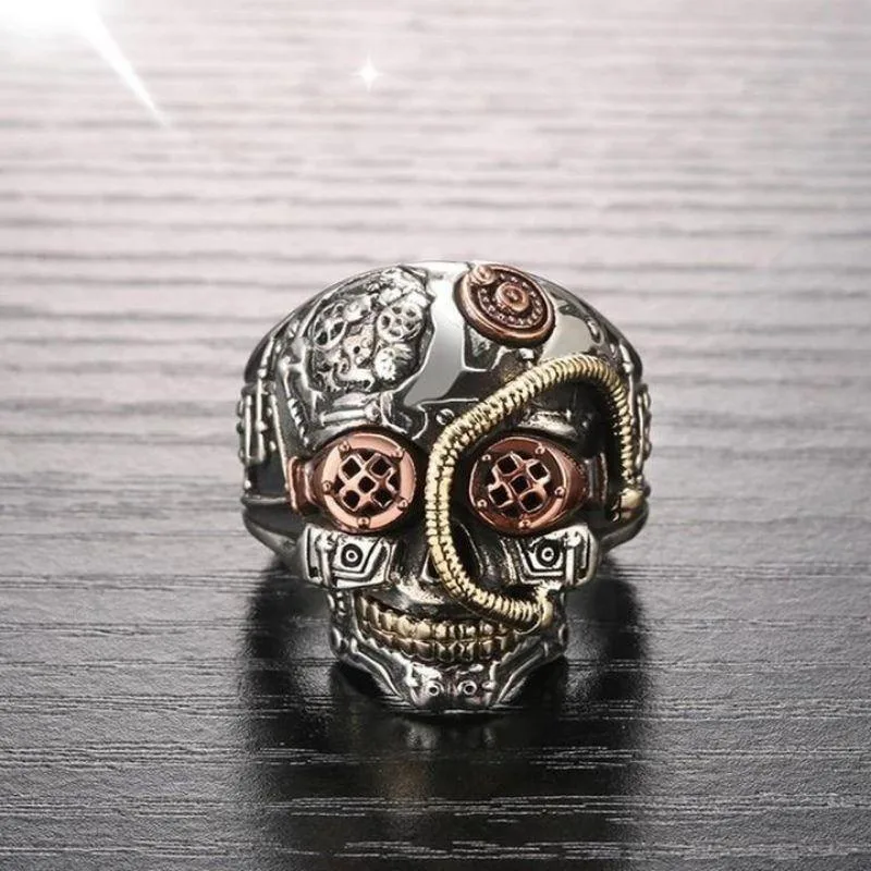 View 3 — Steampunk ring — skull