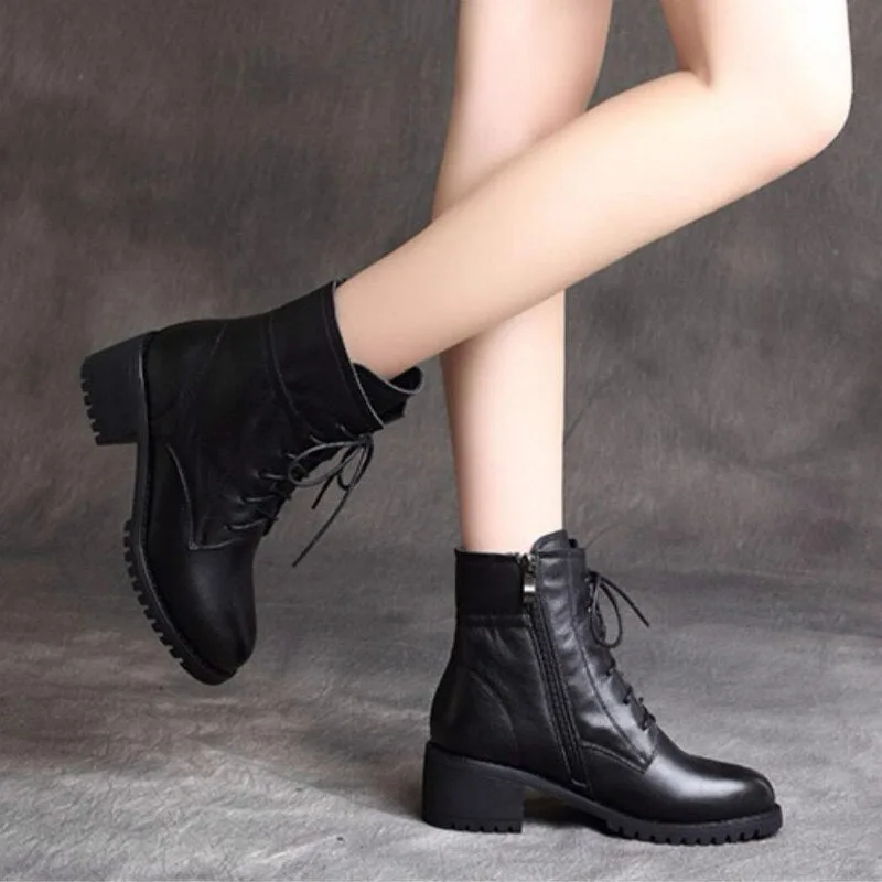 View 3 — Victorian steampunk ankle boots — faux leather