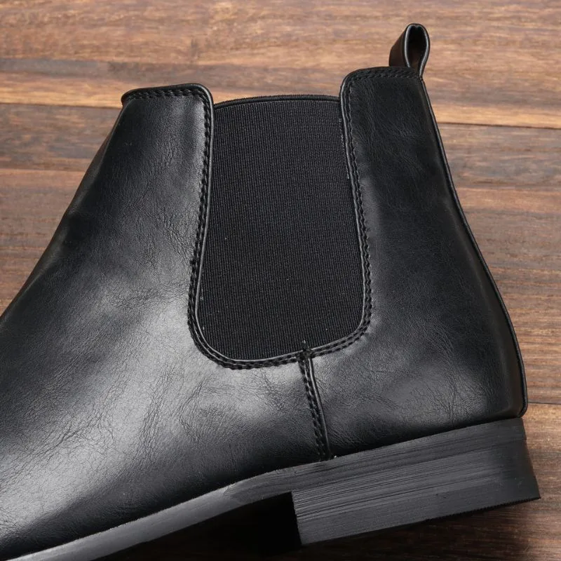 View 7 — Men’s steampunk ankle boots — zipped PU