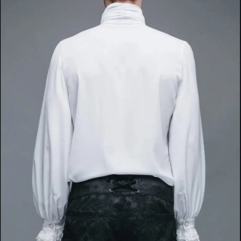 View 5 — Men’s steampunk shirt — white cravat