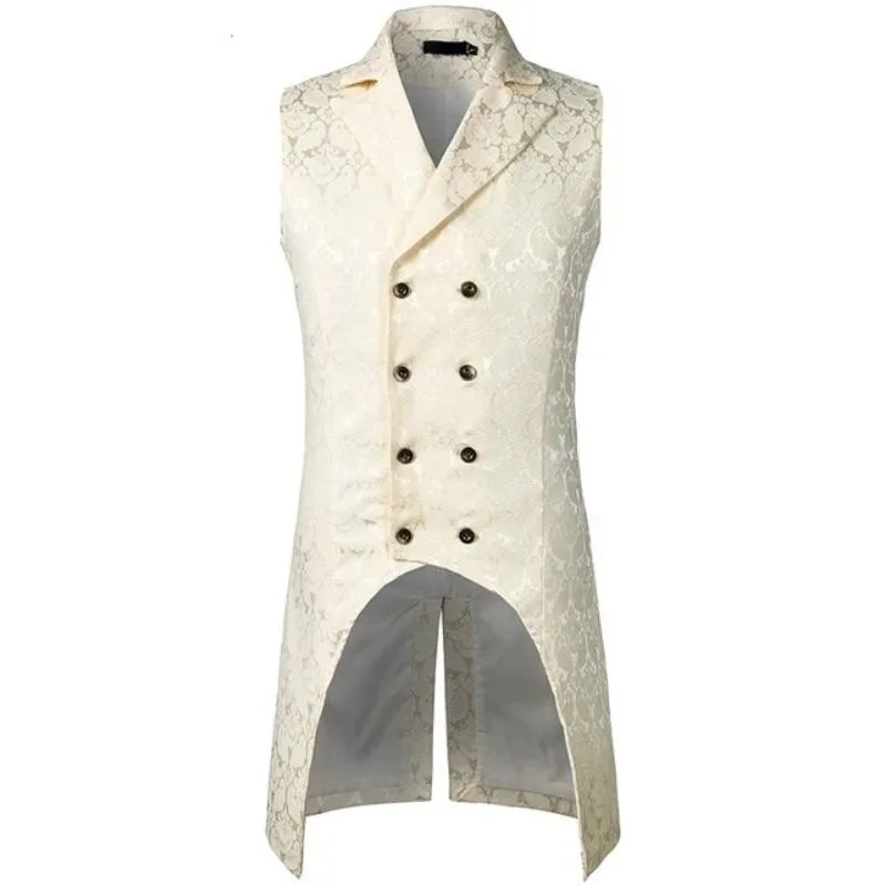 View 3 — Men’s gothic steampunk waistcoat — sleeveless long