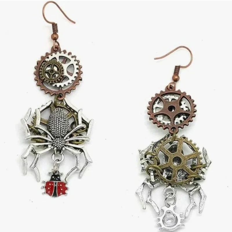View 2 — Steampunk earrings — spider