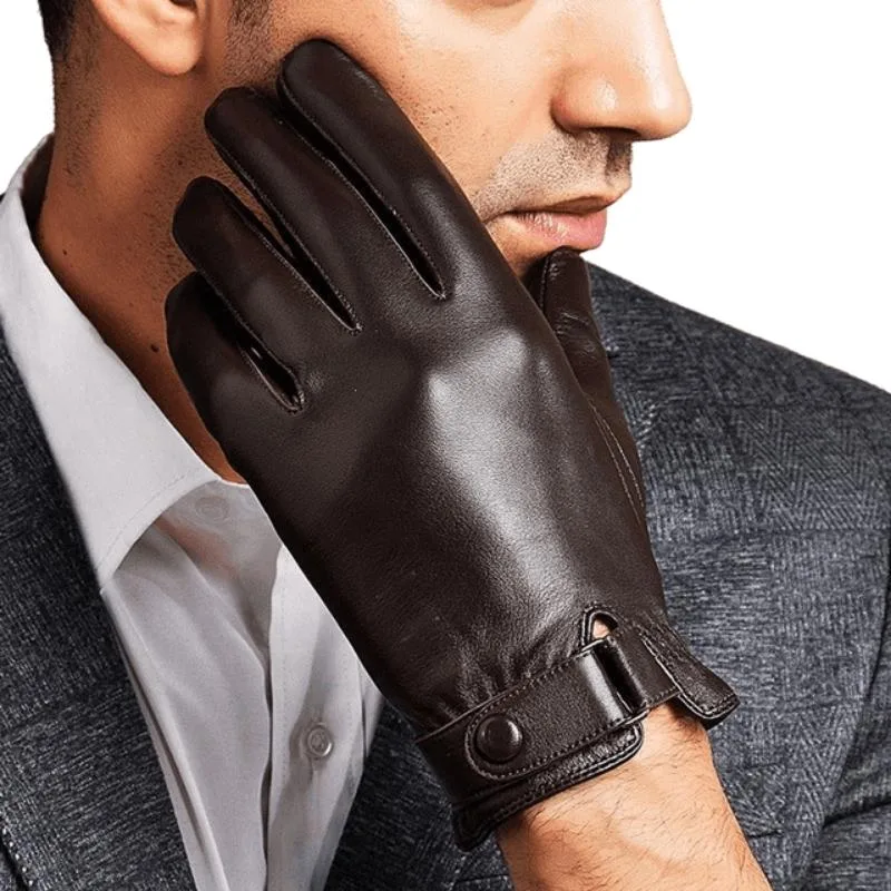 View 3 — Men’s steampunk glove — leather brown