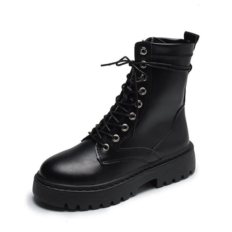 Steampunk ankle boots — platform lacing