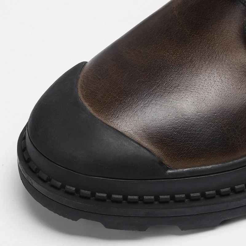 View 4 — Men’s vintage-style steampunk ankle boots — leather