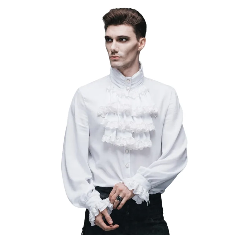 Men’s steampunk shirt — white cravat