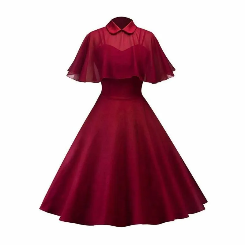 Vintage-style steampunk dress — red