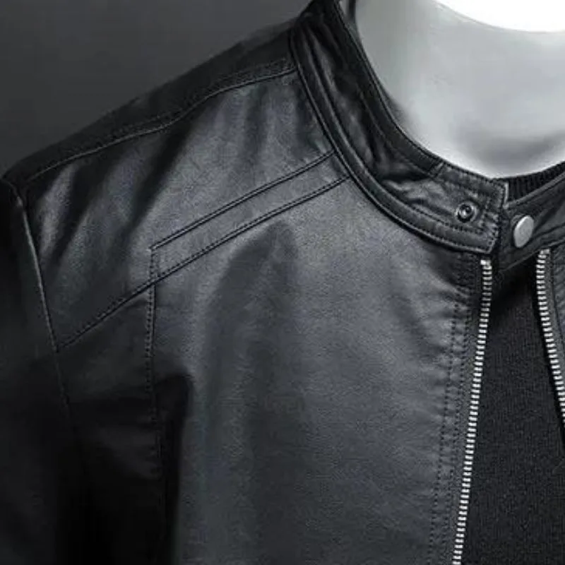 View 6 — Men’s steampunk jacket — biker PU faux leather