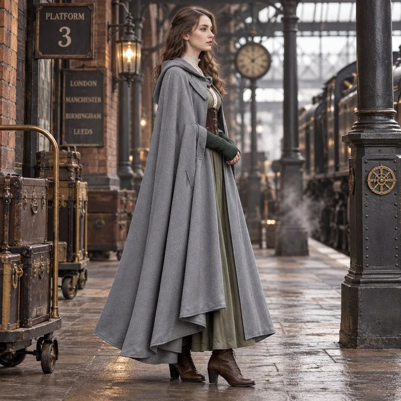 View 6 — Vintage-style steampunk coat — Cape
