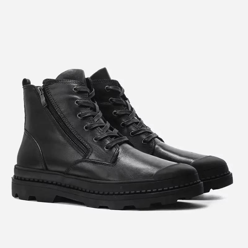 View 8 — Men’s vintage-style steampunk ankle boots — leather