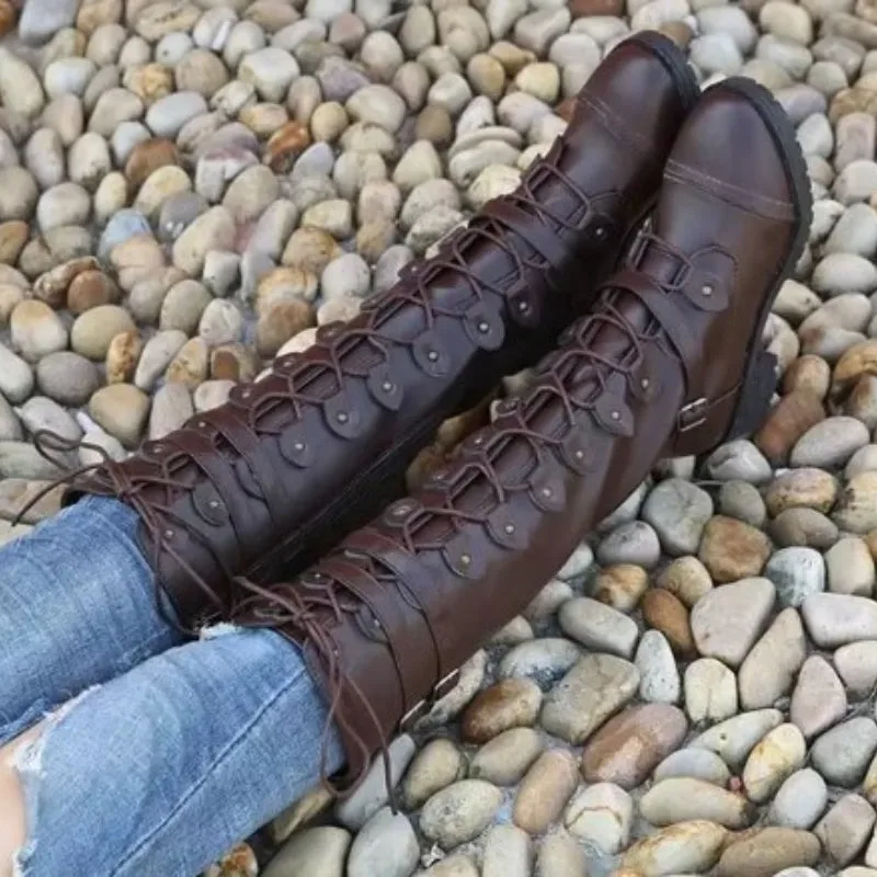 View 4 — Steampunk boots — brown PU