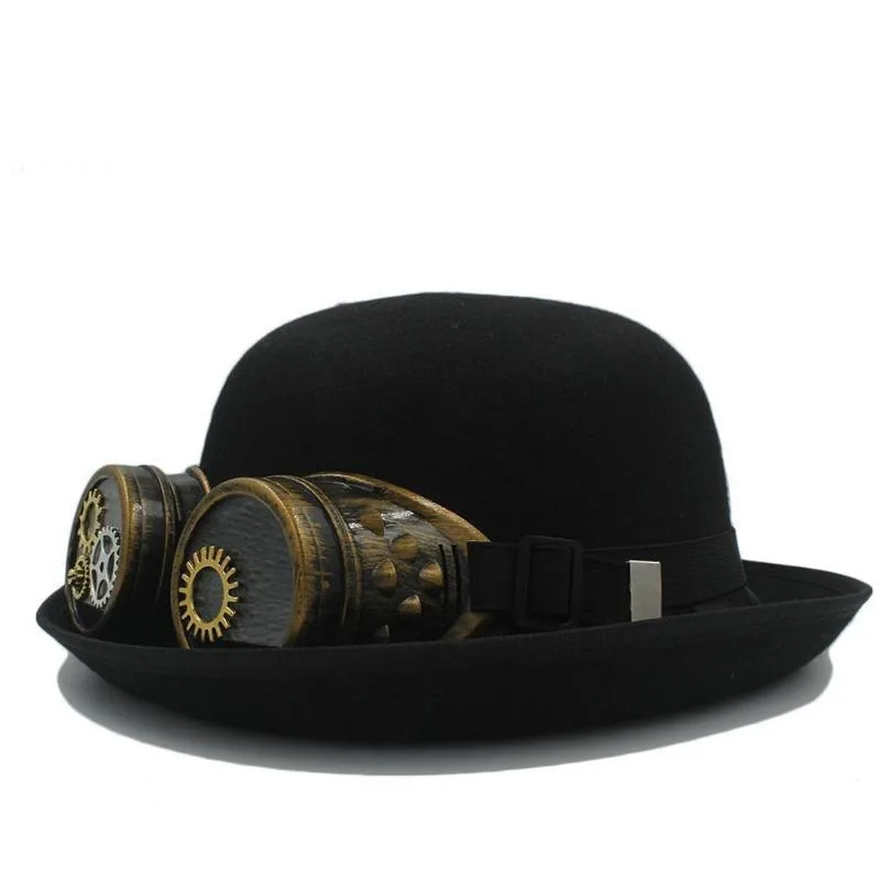 View 2 — Steampunk hat — bowler with glasses integrated