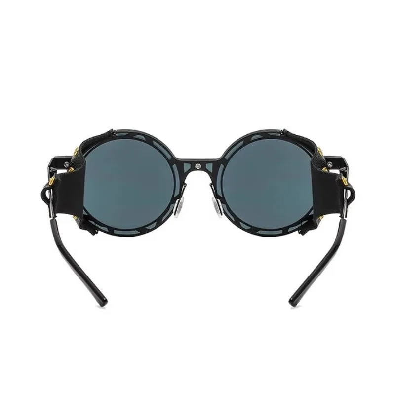 View 7 — Vintage-style steampunk sunglasses — with faux leather