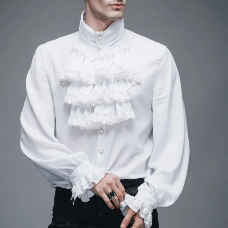 View 6 — Men’s steampunk shirt — white cravat