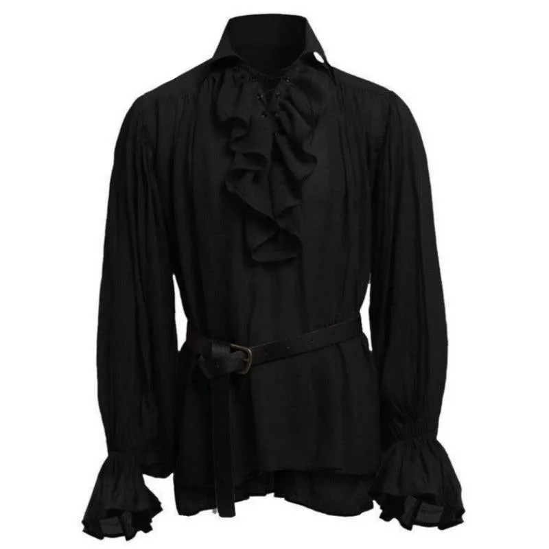 Men’s steampunk shirt — black