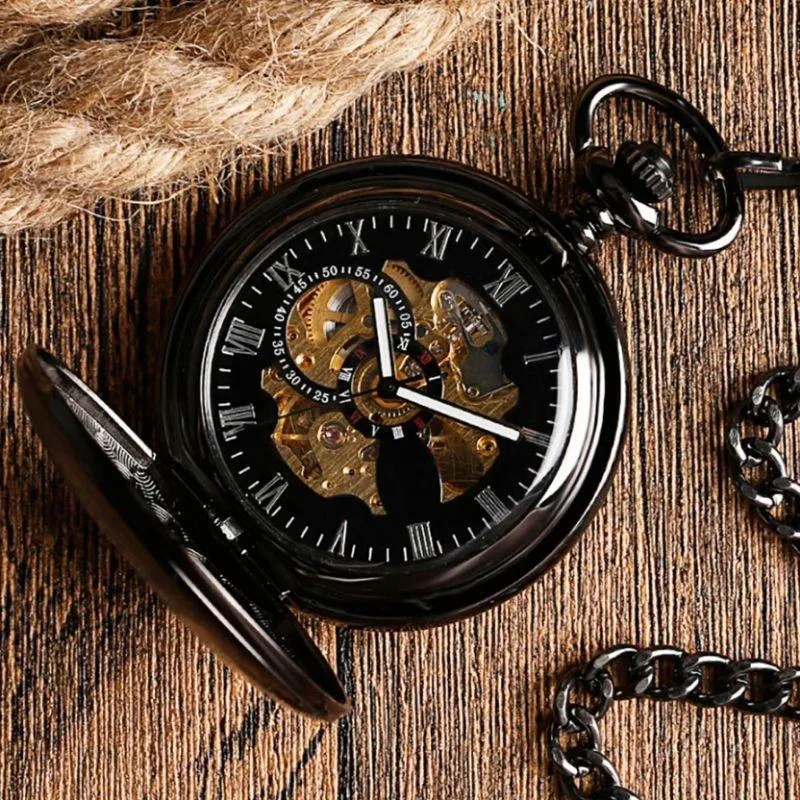 View 5 — Automatic steampunk pocket watch — winding