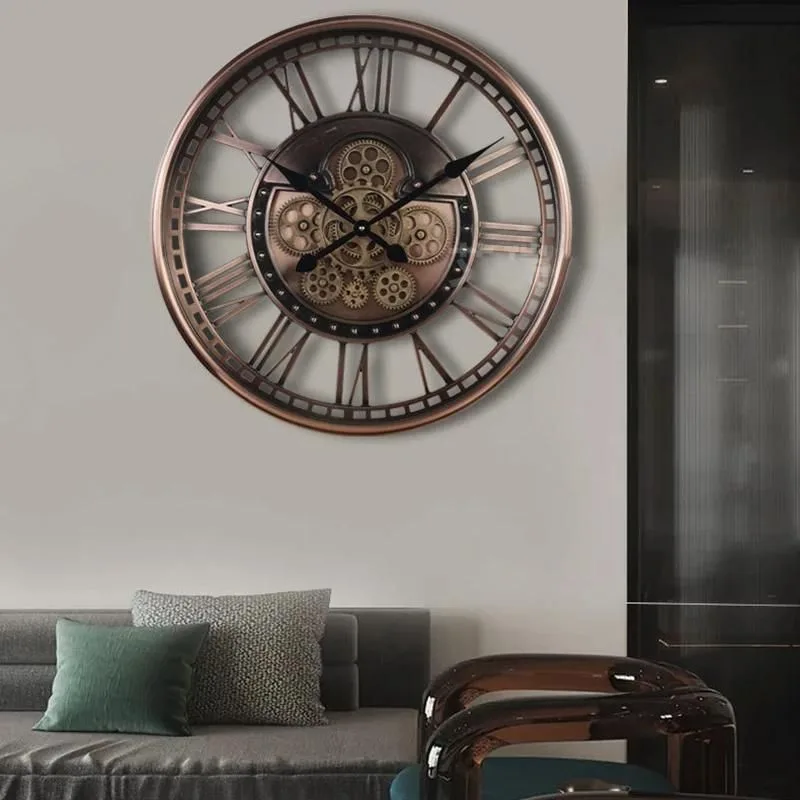 View 3 — Vintage-style steampunk clock — visible movement