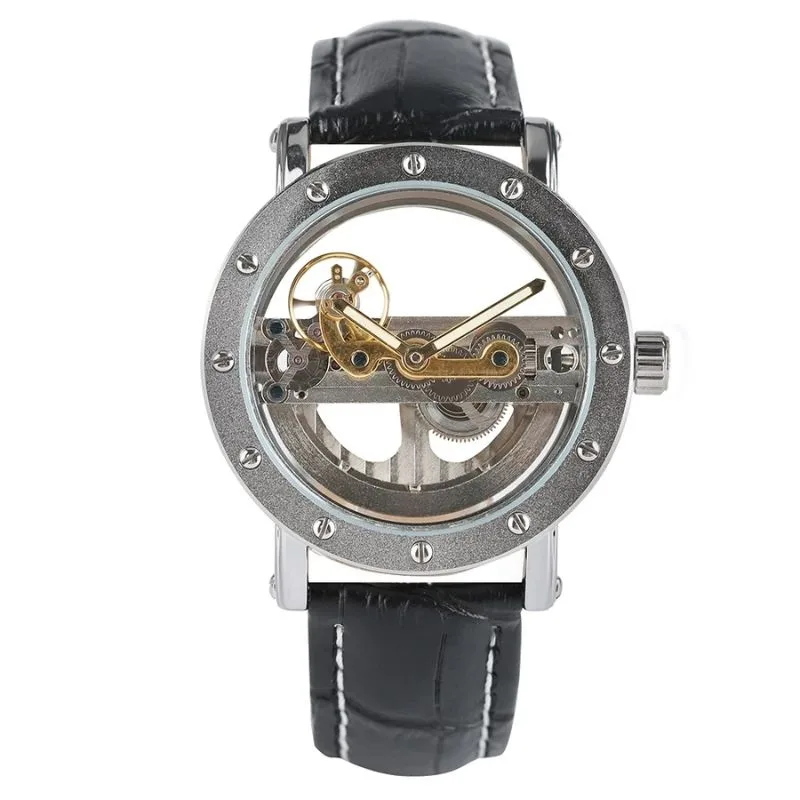 View 5 — Men’s steampunk watch — skeleton transparent