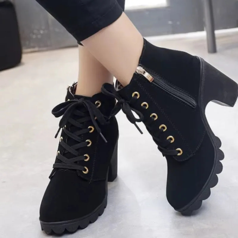View 10 — Steampunk ankle boots — heel square