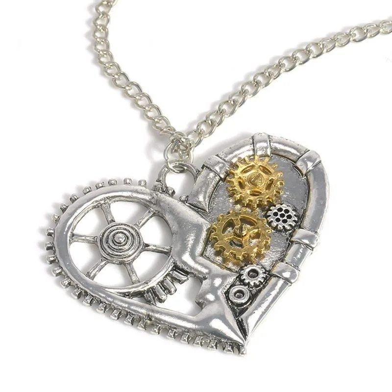 Steampunk pendant — heart