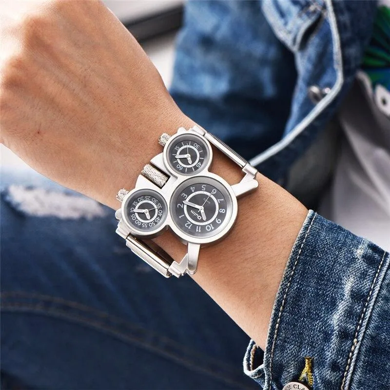 View 7 — Men’s steampunk watch — 3 dials