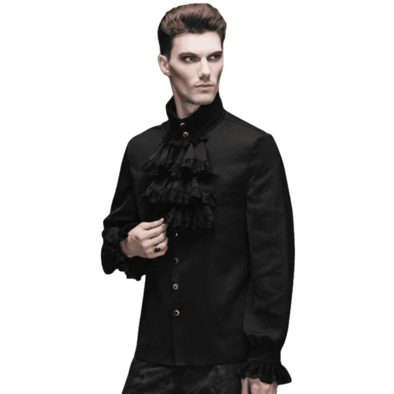 View 2 — Men’s steampunk shirt — cravat black