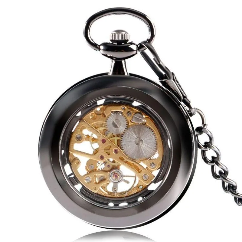 View 2 — Mechanical steampunk pocket watch — skeleton