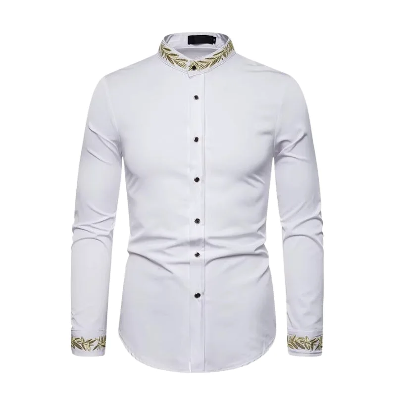 View 6 — Steampunk shirt — mandarin collar embroidered
