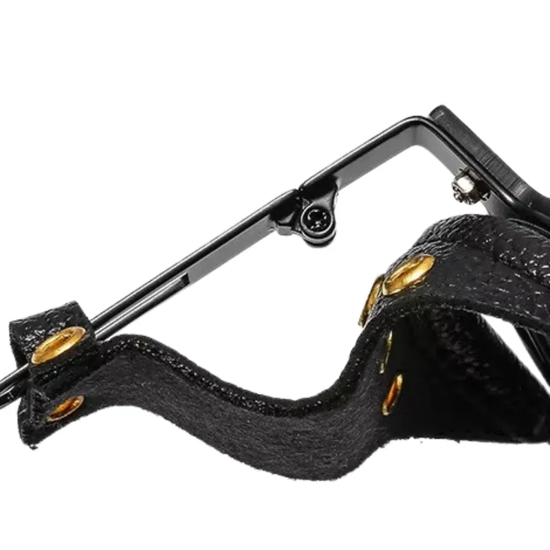 View 6 — Vintage-style steampunk sunglasses — with faux leather