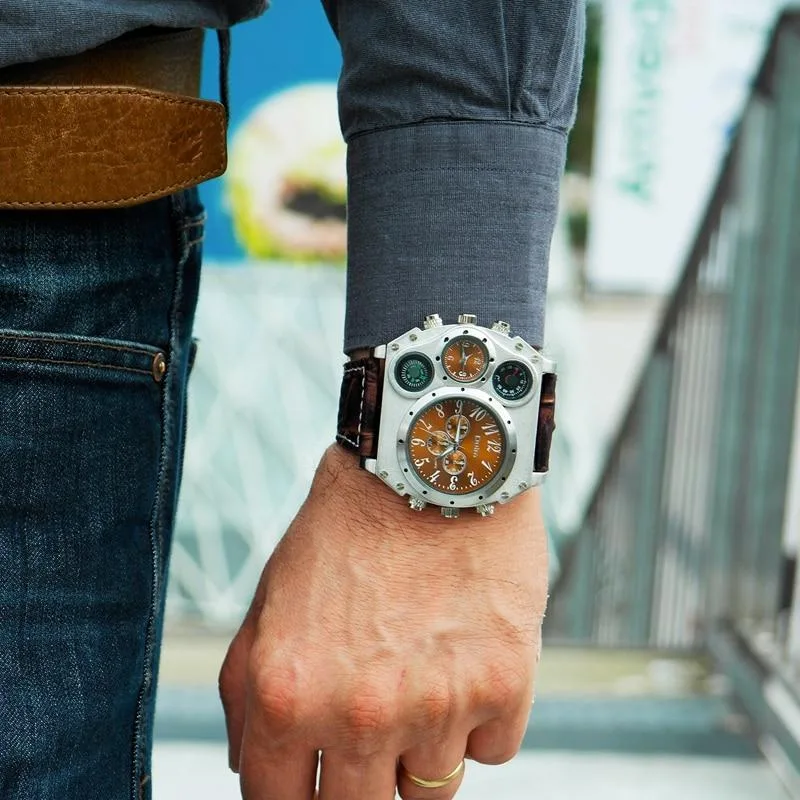 View 7 — Men’s steampunk watch — compass
