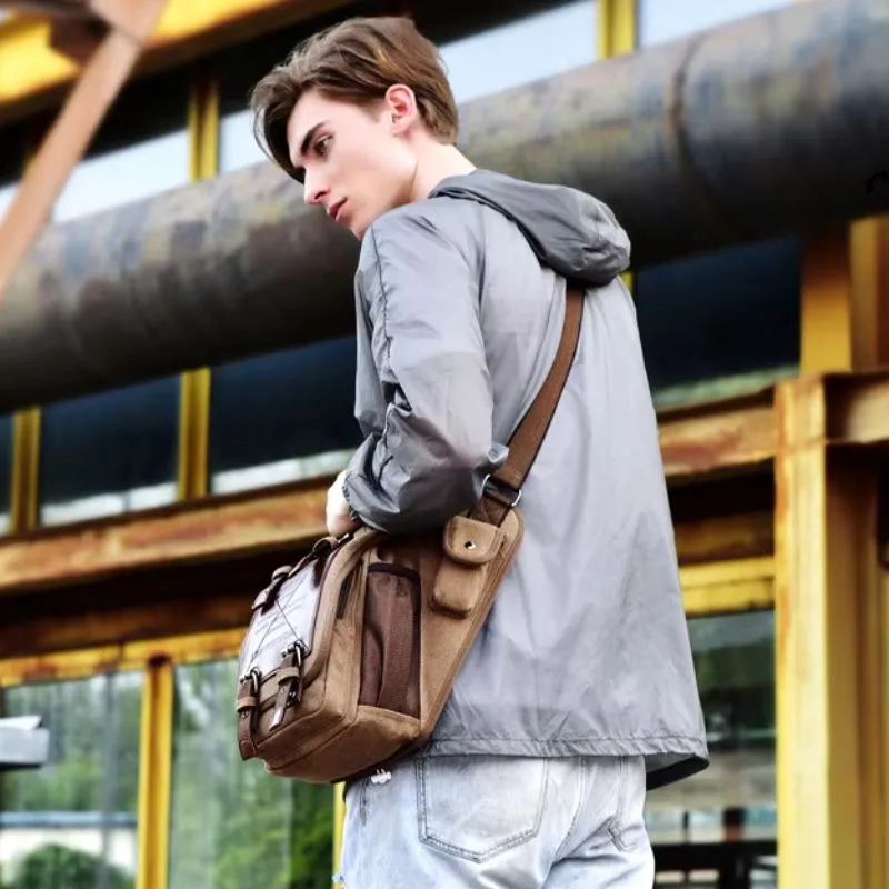 View 8 — Vintage-style steampunk satchel — shoulder strap