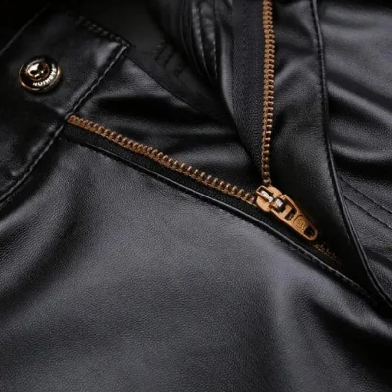 View 6 — Men’s steampunk trousers — PU faux leather black