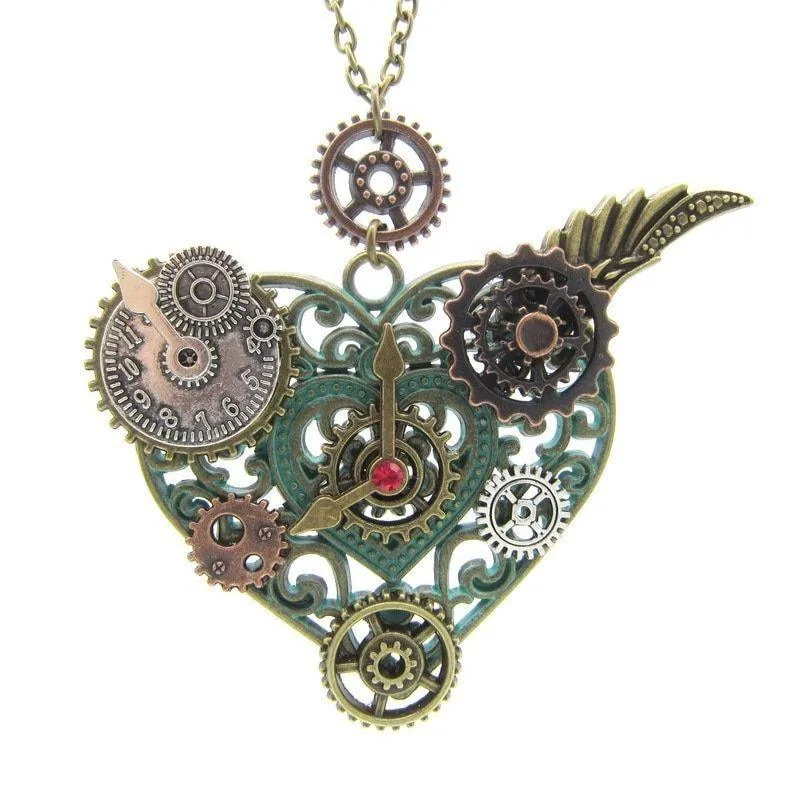Steampunk necklace — heart