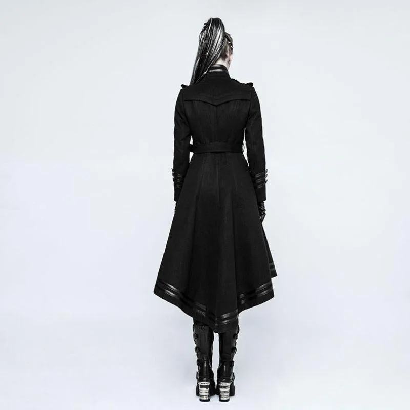 View 5 — Women’s gothic steampunk coat — long black