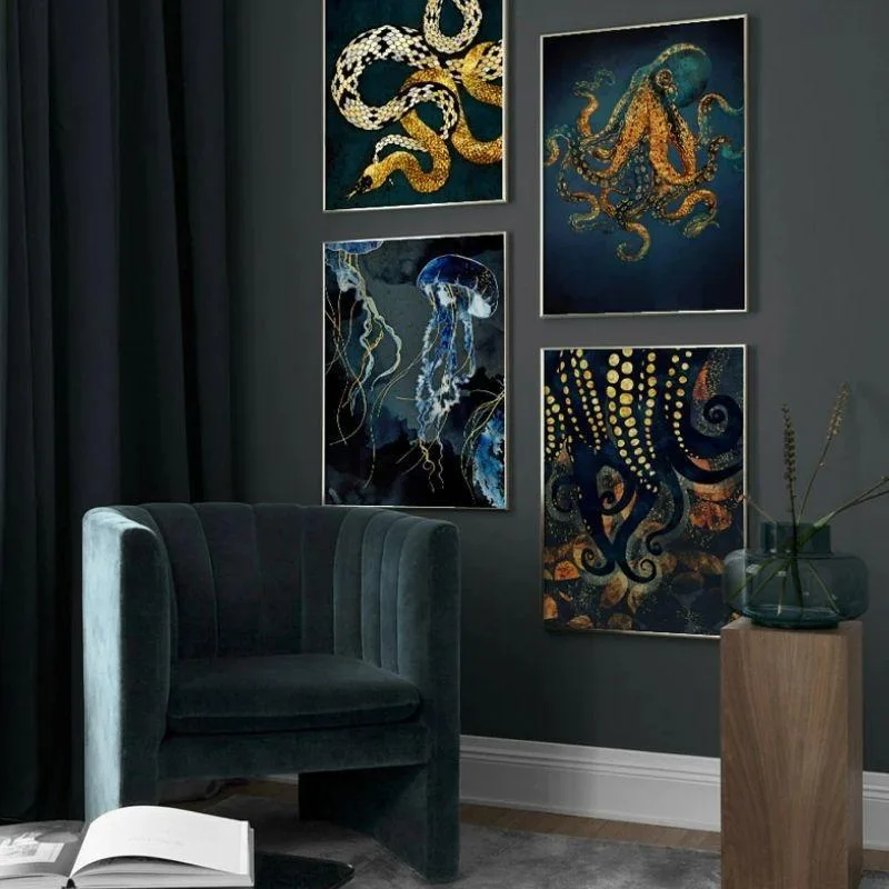 View 3 — Steampunk wall art — Octopus