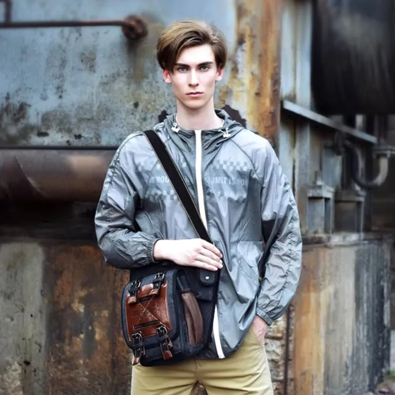 View 2 — Vintage-style steampunk satchel — shoulder strap