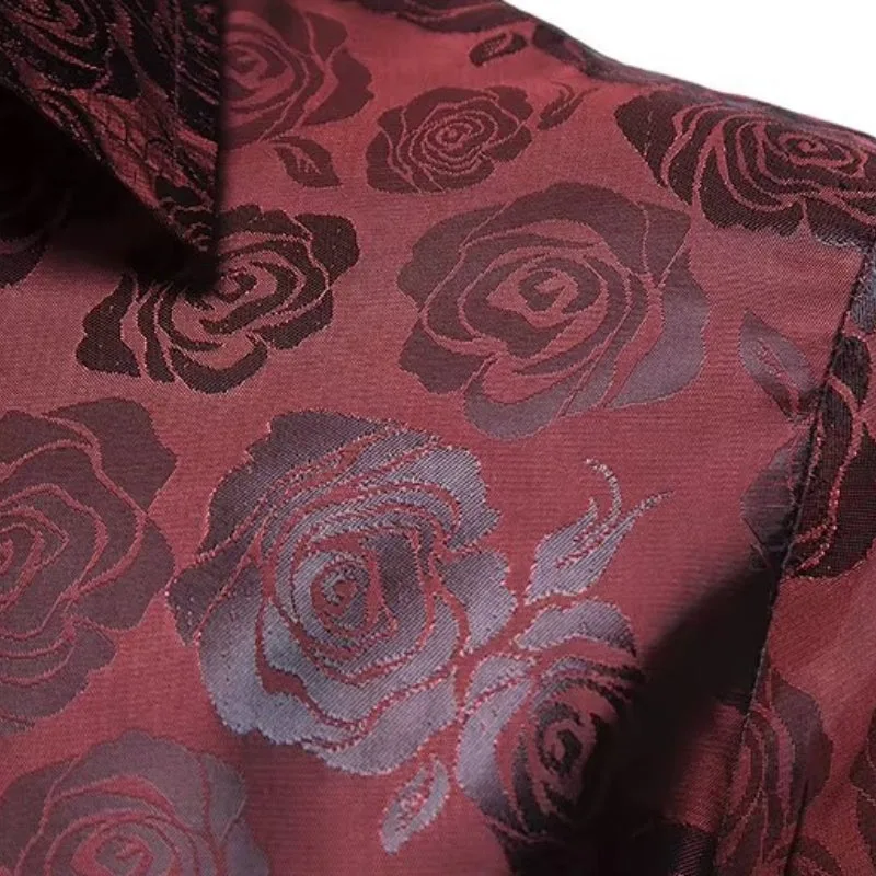 View 4 — Men’s steampunk shirt — red flower