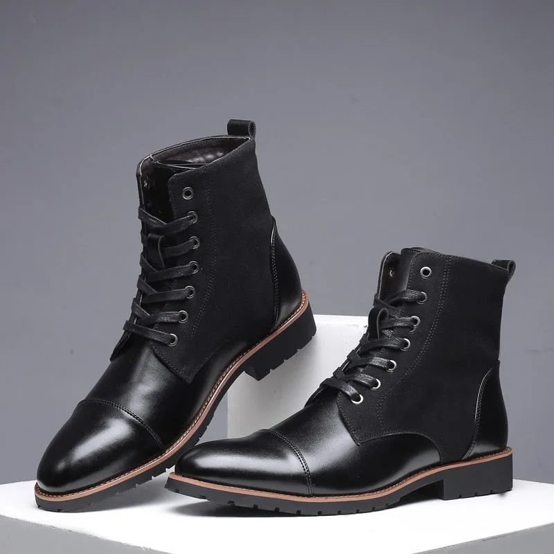 View 3 — Steampunk ankle boots — black lacing