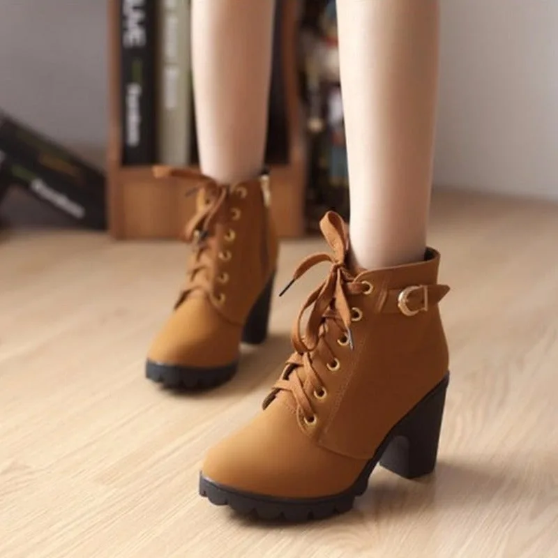 View 7 — Steampunk ankle boots — heel square