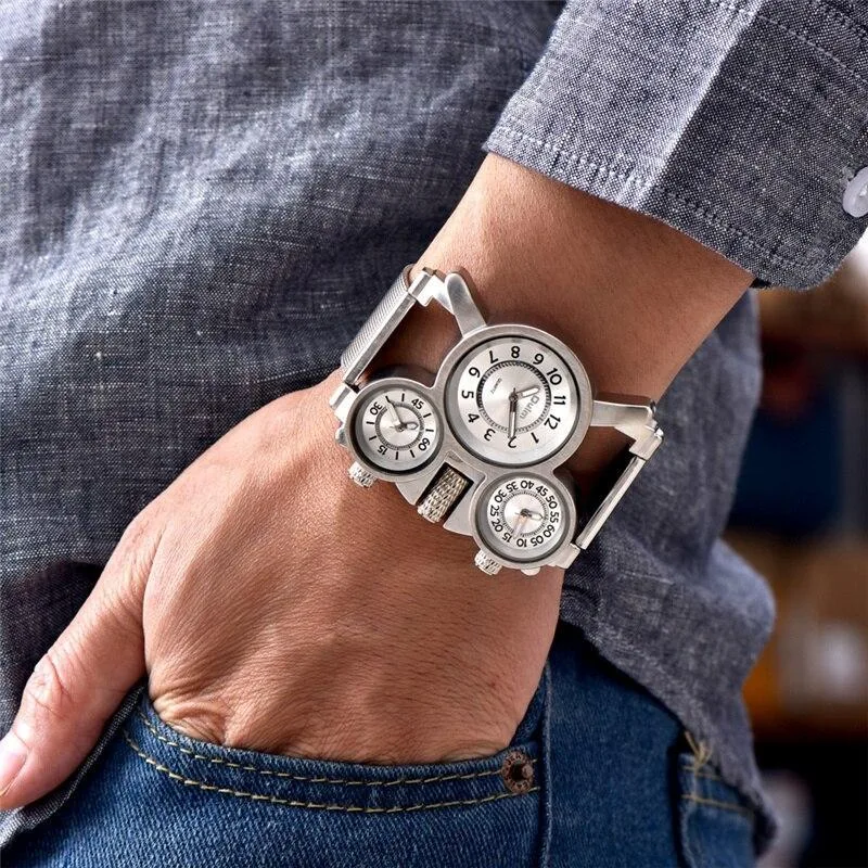 View 2 — Men’s steampunk watch — 3 dials