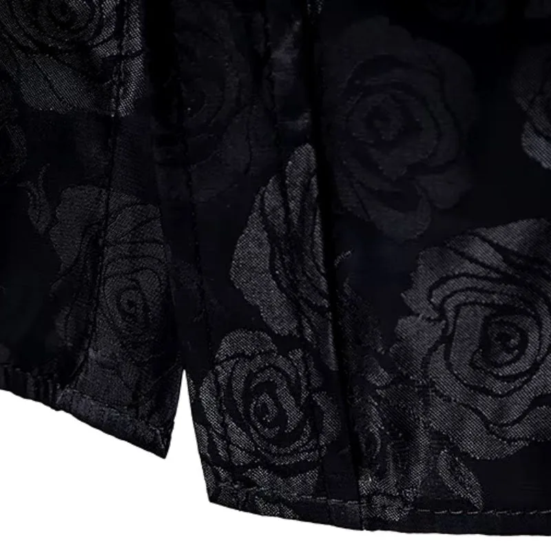 View 7 — Men’s steampunk shirt — black flower