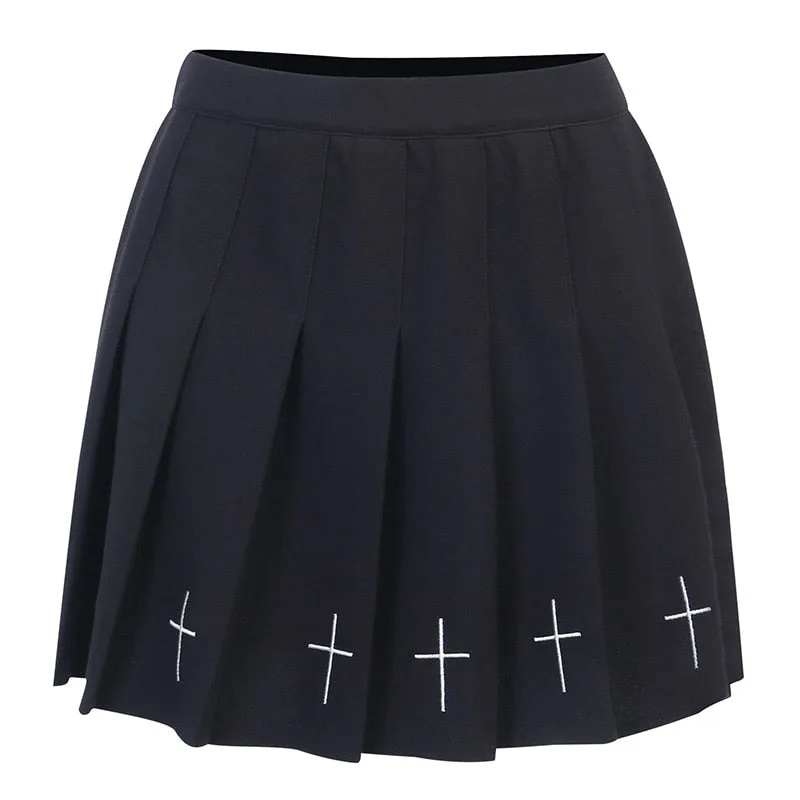 Gothic steampunk skirt — short black