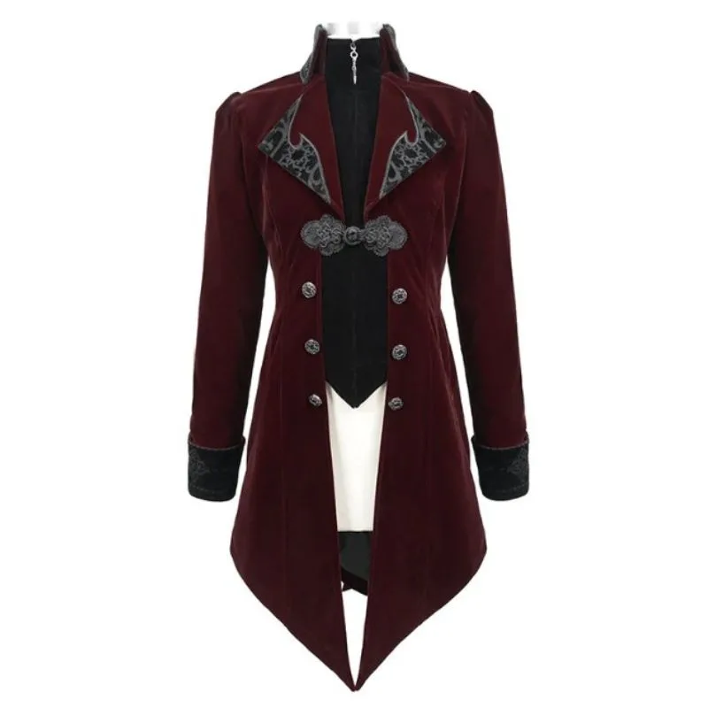 View 4 — Men’s gothic steampunk jacket — red