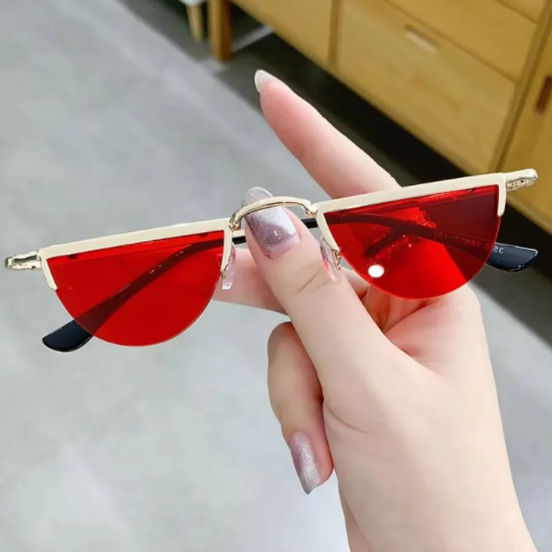 View 2 — Vintage-style steampunk sunglasses — half moon
