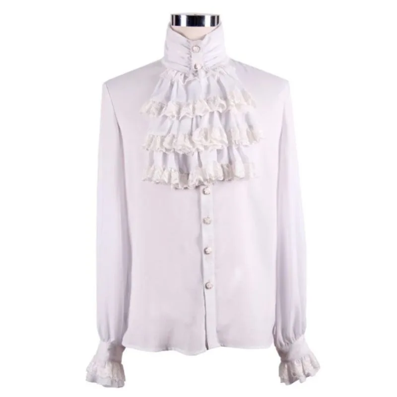View 7 — Men’s steampunk shirt — white cravat