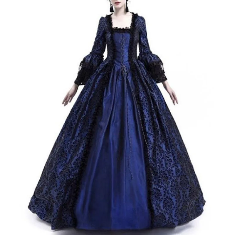 View 3 — Victorian steampunk dress — blue