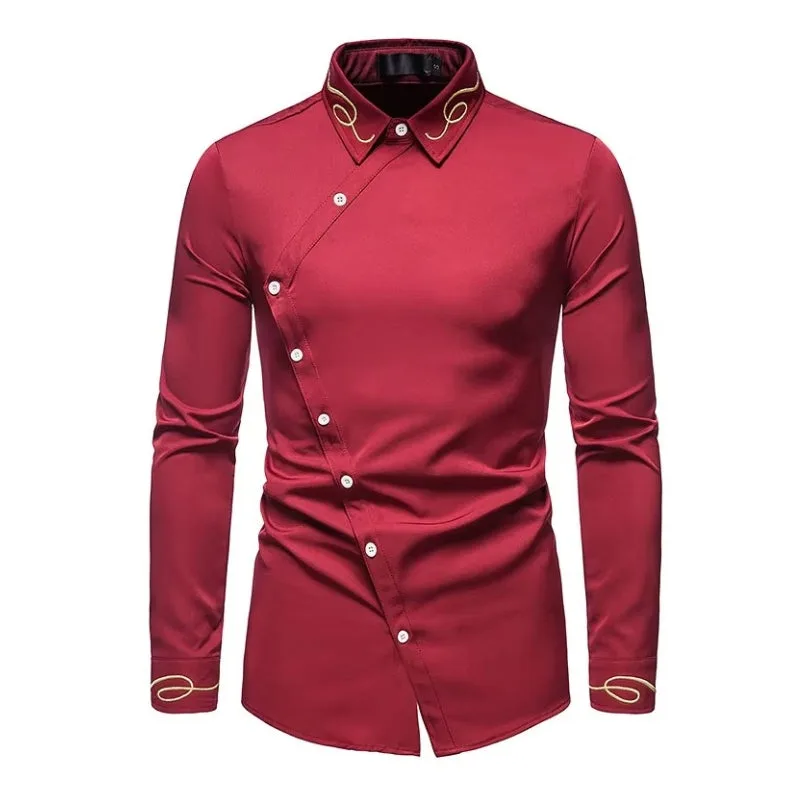 Asymmetric steampunk shirt — buttons